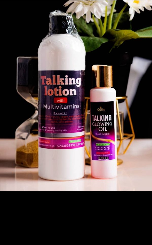 Talking lotion and body oil